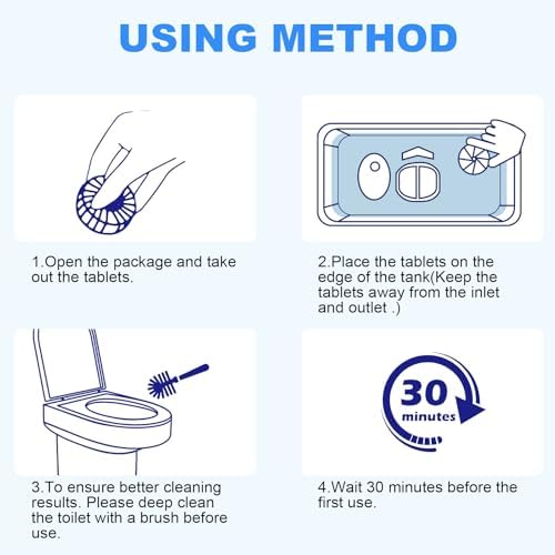 CHMI 100 Pack Toilet Bowl Cleaner Tablets Blue