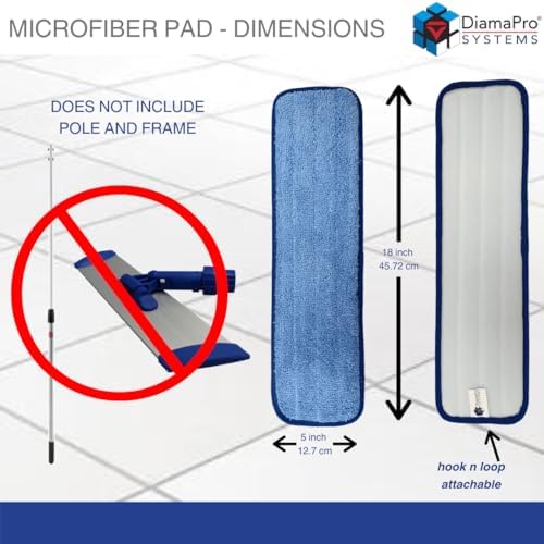 DiamaPro Microfiber 18 Inch 10-Pack Mop Pads