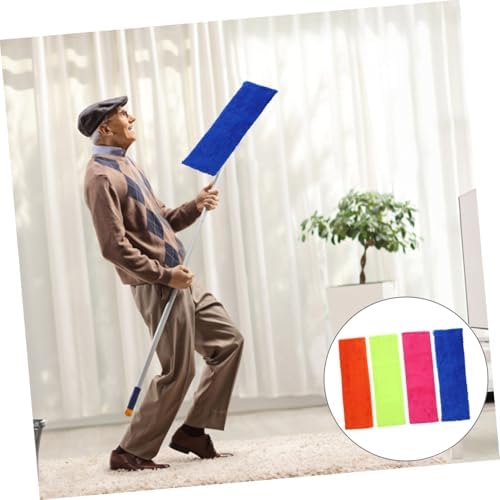 Minkissy 4PCS Coral Fleece Mop Pads Reusable