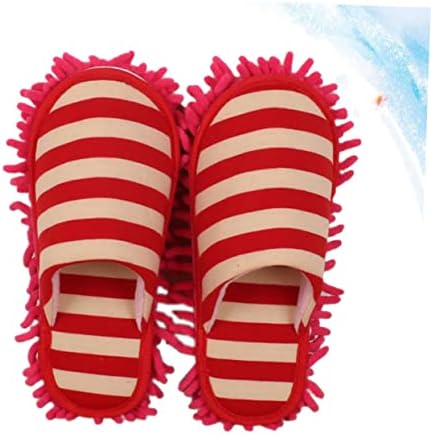 Ipetboom 1 Pair Chenille Cleaning Slippers Cover