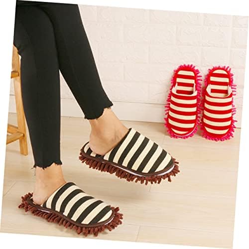 Ipetboom 1 Pair Chenille Cleaning Slippers Cover