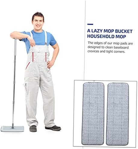 2 Pack Minkissy Mop Pads Reusable Floor Cleaning Mop Heads