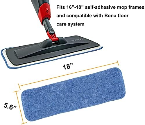 10 Pack 18 Inch Microfiber Spray Mop Pads - Reusable Streak-Free