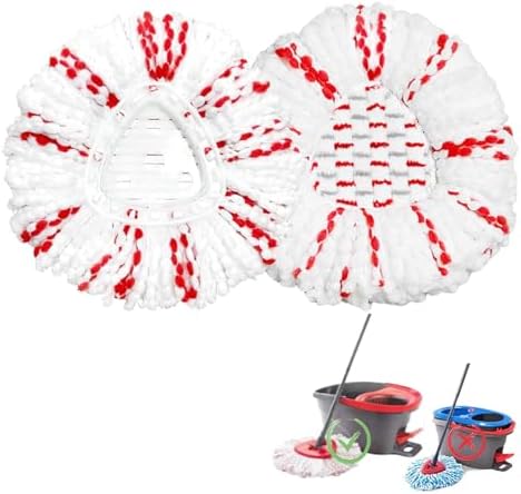 Fazlynyi 2Pack Spin Mop Replacement Heads - 40 More Cleaning Power