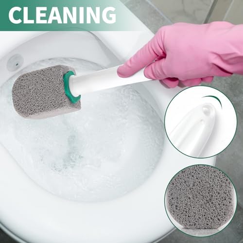 Pumice Stone Toilet Cleaner with Long Handle and 10 Stones