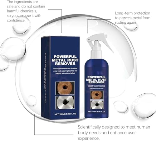 Rouhome 2024 Powerful Rust Remover Spray 100ml for Metal Tools Car