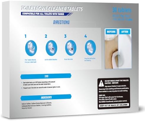30 Tabs Toilet Bowl Cleaner Tablets for All Toilets