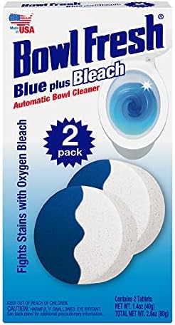 Bowl Fresh Blue Plus Bleach Toilet Cleaner Tablets 2 Count Pack of 5