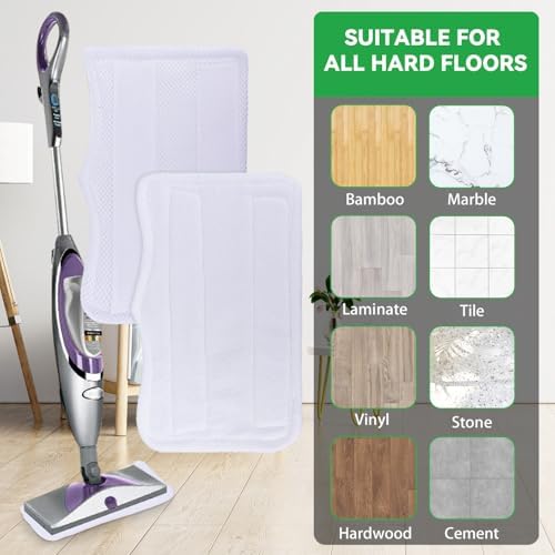 Sgizoku Steam Mop Pads 5 Pack - Washable Microfiber for Shark Steam Mop