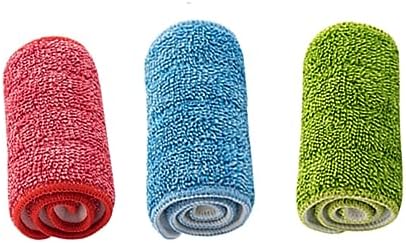 PACKOVE 3Pcs Spray Mop Cloth Replacement Durable Microfiber Mop Heads Red Blue Green