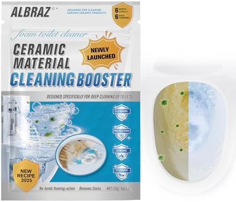 ALBRAZ Foam Toilet Cleaner - 50g x 6pcs Hands-Free Deep Cleaner