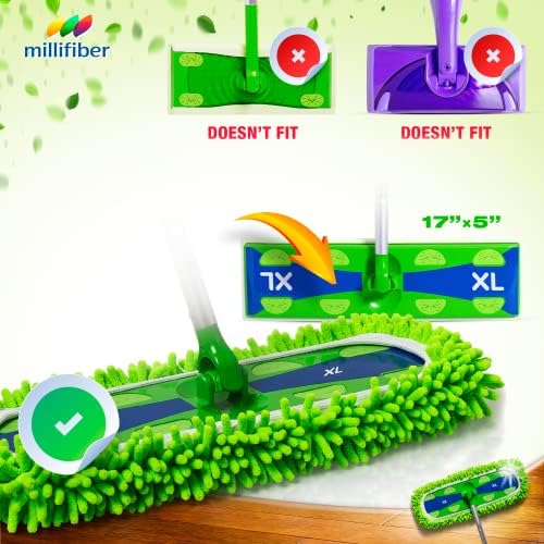 Millifiber X-Large Dust Mop Refill 4 Pack - Pet Friendly Dry Mop Pads