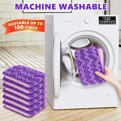 ENSPOWAY Reusable Mop Pads 6-Pack for Swiffer PowerMop