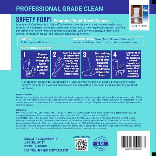 Don Aslett Toilet Bowl Cleaner Set with Foam and Mop