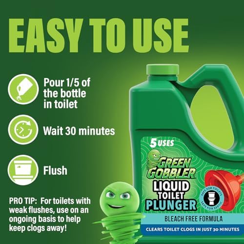 Green Gobbler Liquid Toilet Plunger - 5 Uses No Plunger Needed 1