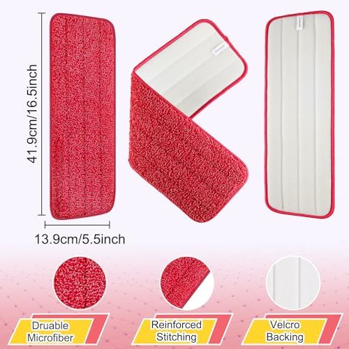 165 Inch H-Gamely Microfiber Mop Pads Set of 5