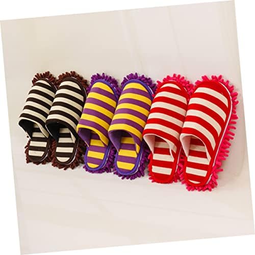 PACKOVE Chenille Cleaning Slippers Covers Red Size L