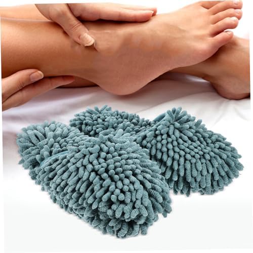 1 Pair Fluffy Mop Slippers for Women Reusable Skid-Resistant Cleaning Shoes
