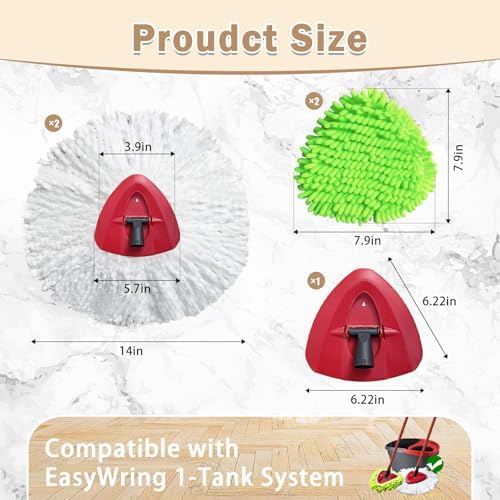 SureOBliss 5PCS Spin Mop Replacement Heads for Ocedar