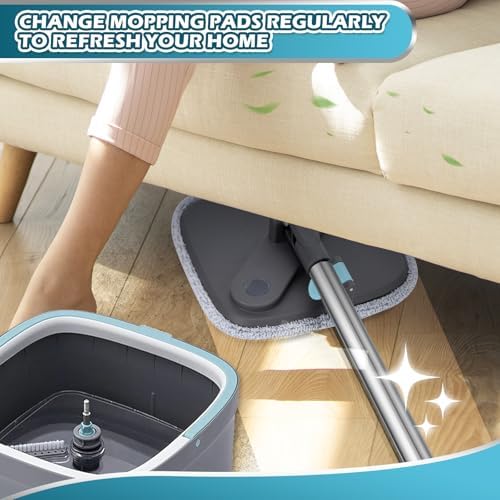 Yicotira Square Microfiber Mop Pads - 6 Pack for True Spin Mop