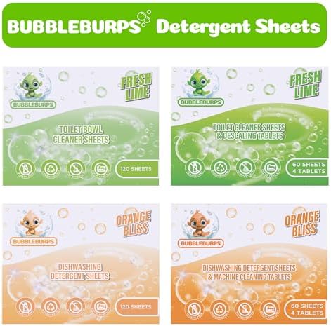 Bubbleburps Toilet Cleaner Sheets Tablets Combo