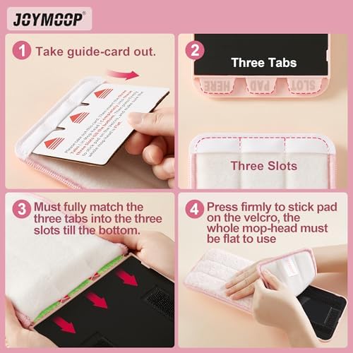 JOYMOOP Microfiber Mop Pads Stripe Pink 13-inch Replacement Refills Pack of 2