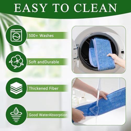 3 Pcs 48 Inch Microfiber Mop Refill Pads Reusable for Commercial Cleaning