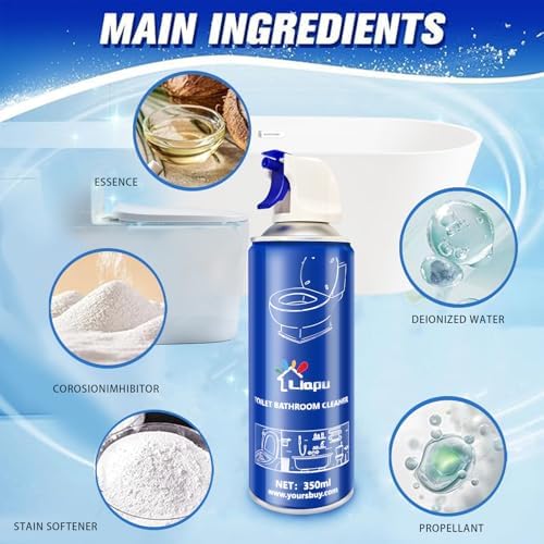 Liapu Toilet Bowl Cleaner 2 Pack Eco-Friendly Fresh Mint Scent
