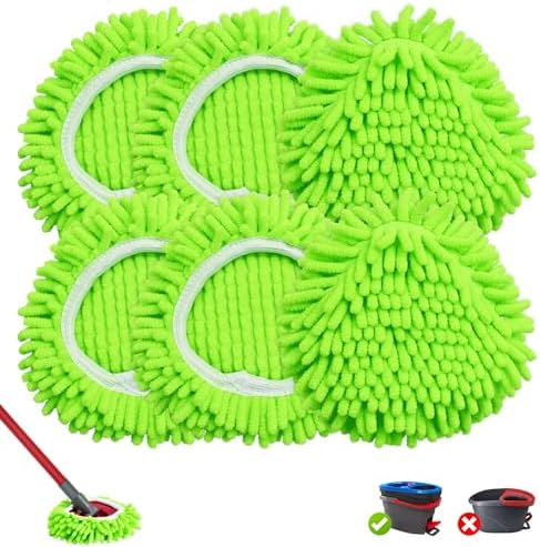 DLAIMI 6-Pack Spin Mop Head Replacement for RinseClean 2 System