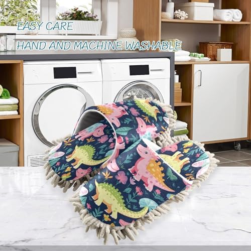 Bulletgxll Mop Slippers for Cleaning - Soft Microfiber Floor Mop Slippers