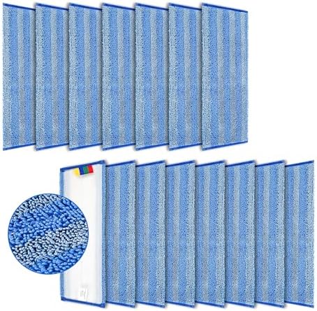 iDeaology 18in Microfiber Mop Pad Replacement - 15 Pack Heavy Duty Reusable