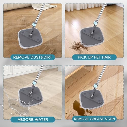 Yicotira Square Microfiber Mop Pads - 6 Pack for True Spin Mop
