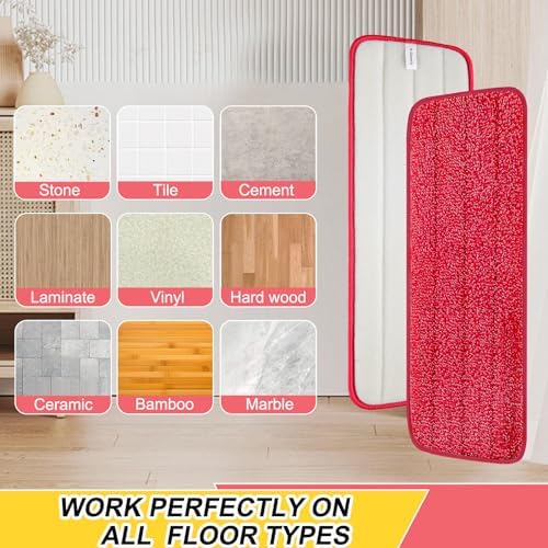 165 Inch H-Gamely Microfiber Mop Pads Set of 5