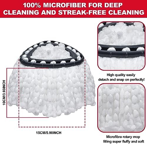 BRENSTEN Spin Mop Refill 4-Pack for O-Cedar Easy Wring 1