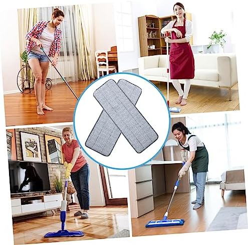 CALLARON 2pcs Microfiber Mop Pads for Hardwood Tile Marble