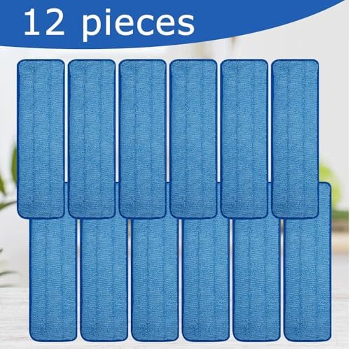 12 Pack Microfiber Mop Pads for 16-18 Inch Frames