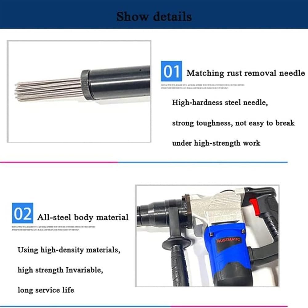 1100W Electric Needle Derusting Gun for Rust and Welding Slag Removal