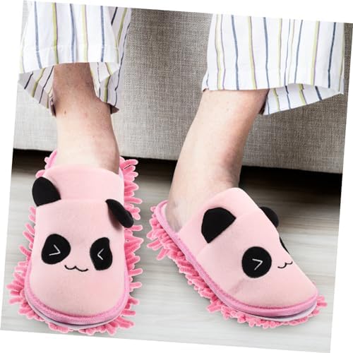 PACKOVE 1 Pair Washable Mop Slippers Cute Panda Design