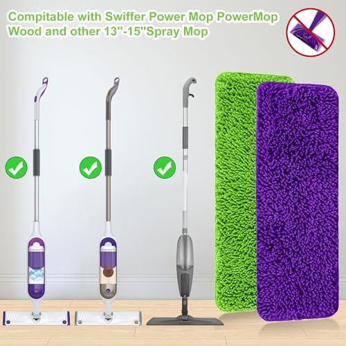 Aifacay Reusable Mop Pads for Swiffer PowerMop 6 Pack
