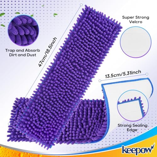 KEEPOW Microfiber Mop Pads 18 Inch 43 Pack Replacement