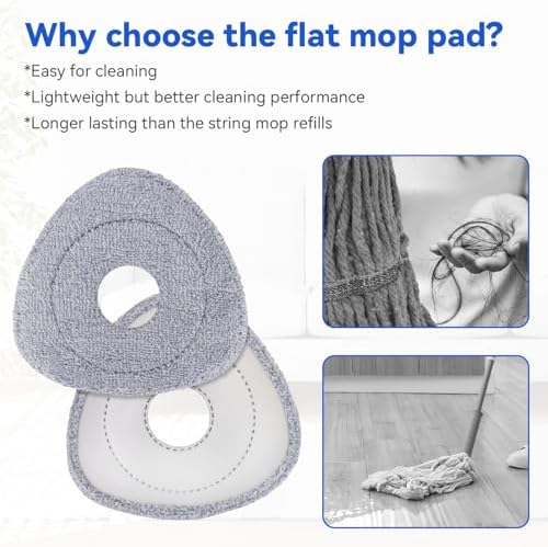 Sgizoku Spin Mop Head Refill - 6 Cloth Pads with Base