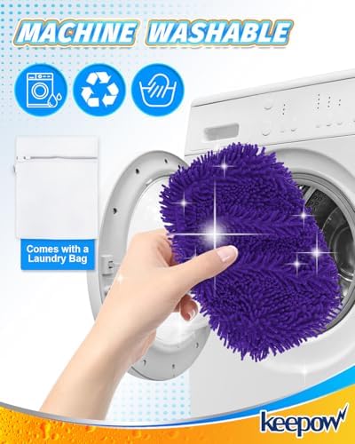 KEEPOW 8Pcs Reusable Microfiber Mop Pads for Swiffer Sweeper