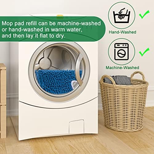 Diteje 4 Pack Replacement Mop Pads Washable Refill Heads