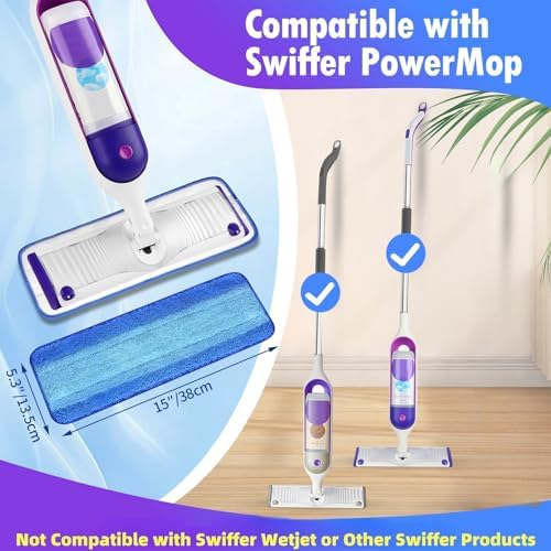 Gazeer 8-Pack Reusable Mop Pads for Swiffer PowerMop