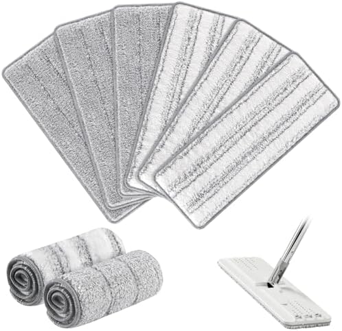 Zeekech Flat Mop Head Replacement Pads 13 X 49 Grey Stripe