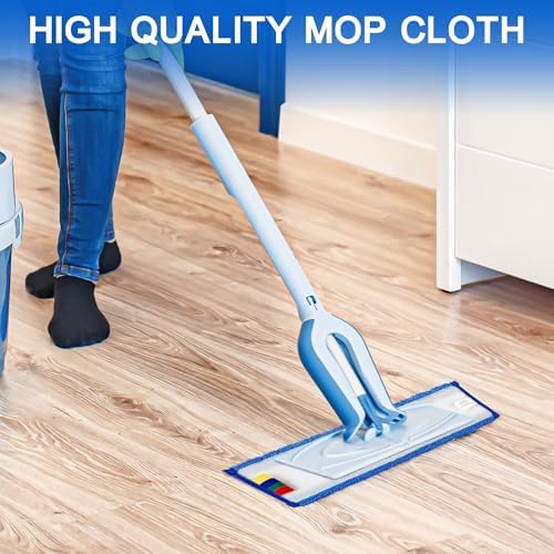 iDeaology 18in Microfiber Mop Pad Replacement - 15 Pack Heavy Duty Reusable