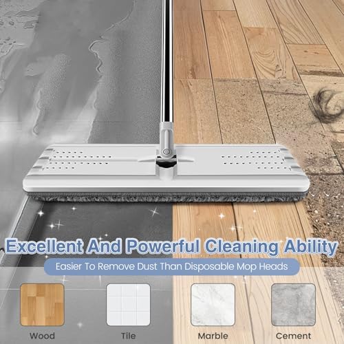 Zeekech Flat Mop Head Replacement Pads 13 X 49 Grey Stripe