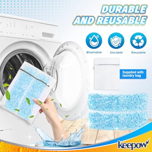 KEEPOW 10 Inch Microfiber Window Scrubber Refill 4 Pack