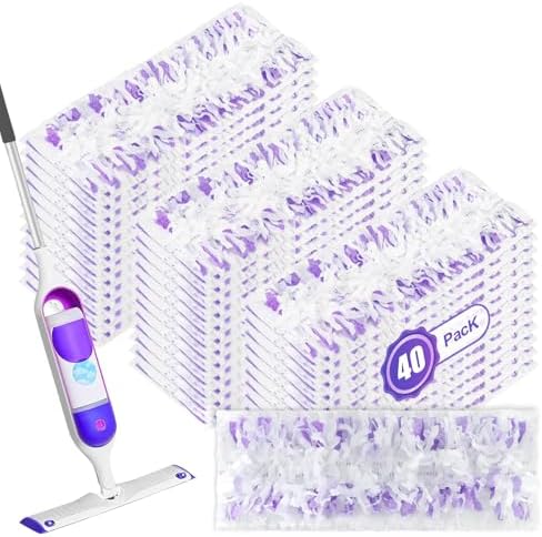 40 Pack Disposable Power Mop Pads Refills - Multi-Surface Wood Compatible
