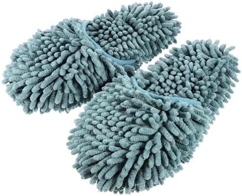 Minkissy 1 Pair Washable Mop Slippers Gray-Green